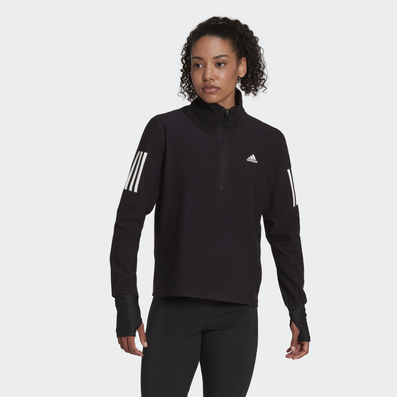 OWN THE RUN RUNNING 1/2 ZIP SWEATSHIRT SVÖRT